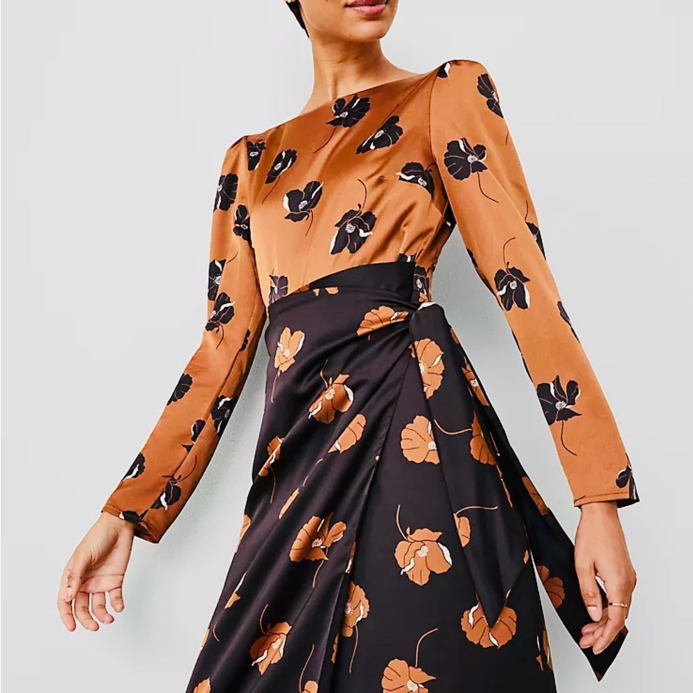Ann Taylor Floral Boatneck Column Midi Dress, 4 - Picture 2 of 9